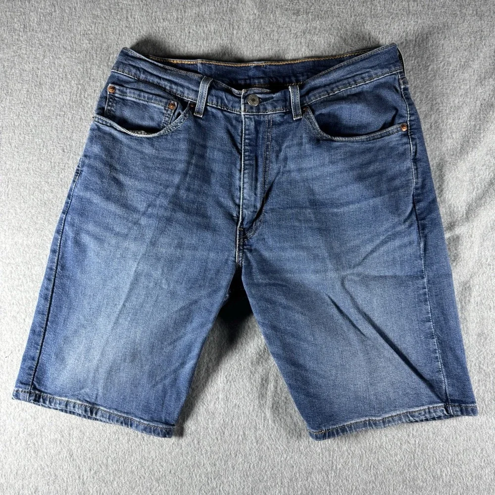 Levi's Denim Shorts Mens Size 34 Blue 505 Regular Fit Blue Wash Casual Cotton